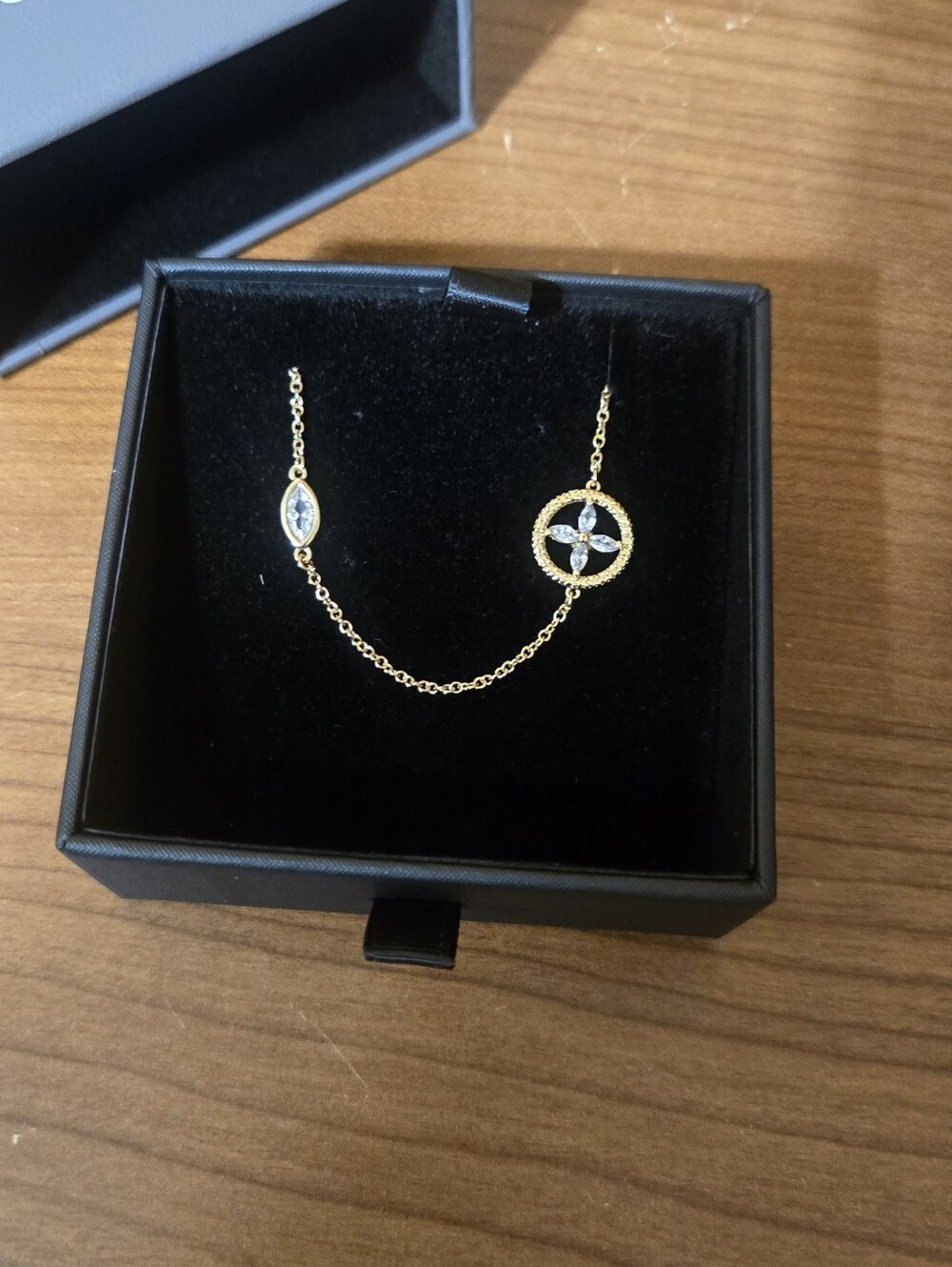Vince Camuto Gold-tone Circle & Marquise Crystal Link Necklace